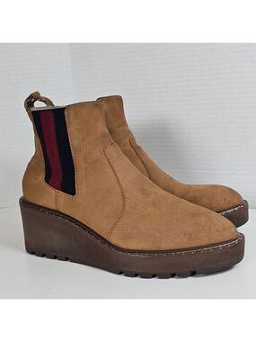 Cecelia New York Gemma Slip On Leather Ankle Wedge Boots